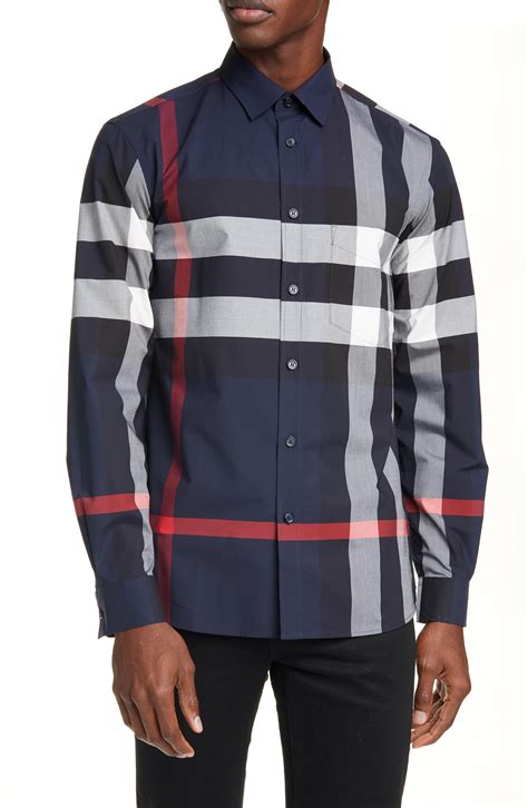 burberry navy plaid shirt|Burberry tee shirts men.